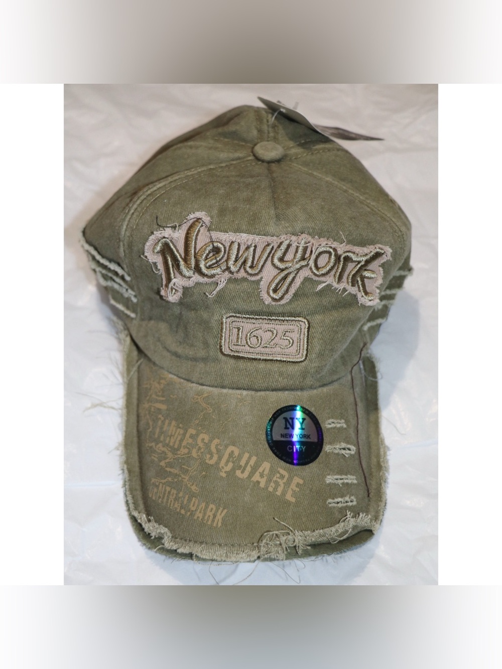 Distressed Vintage Embroidered New York Trucker Hat